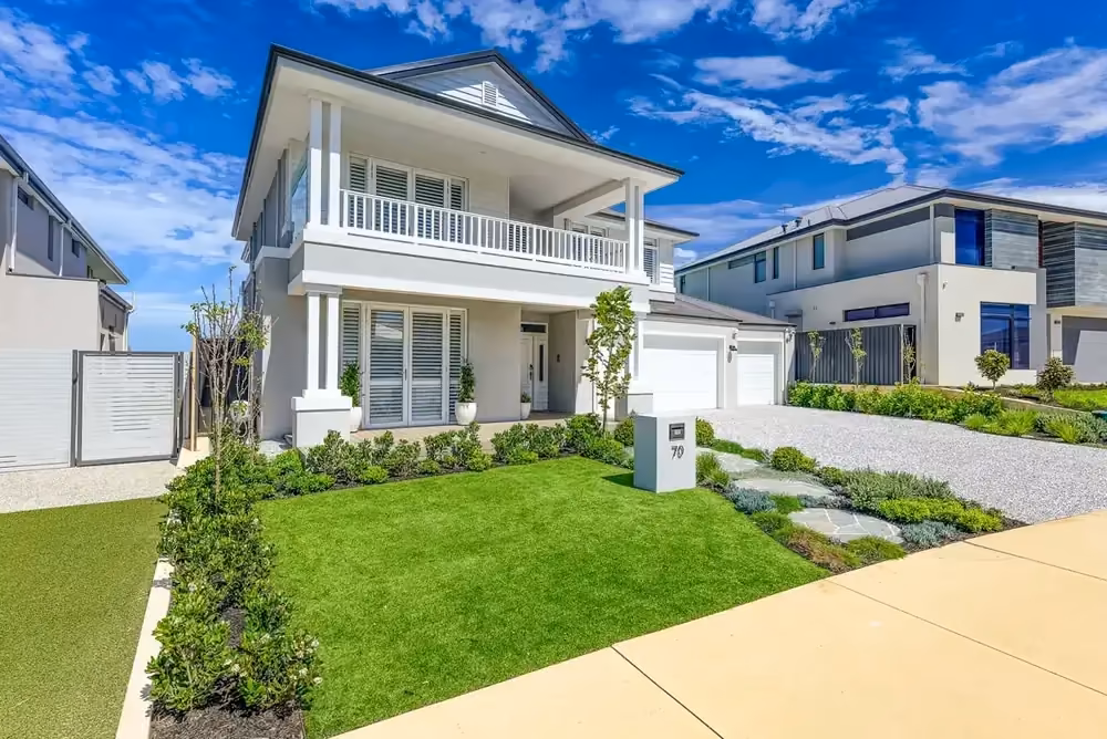 Front lawn of a newer home in the Shell Cove area of Shellharbour